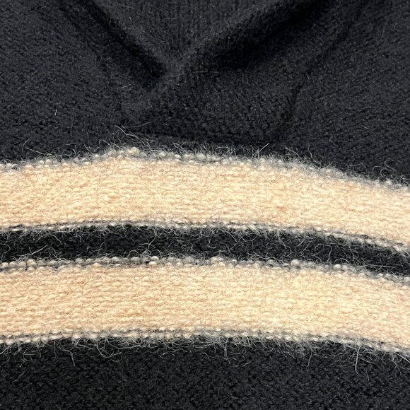 Peruvian Link 100% Alpaca Pullover Sweater, Black Ivory, XL - Picture 4 of 8